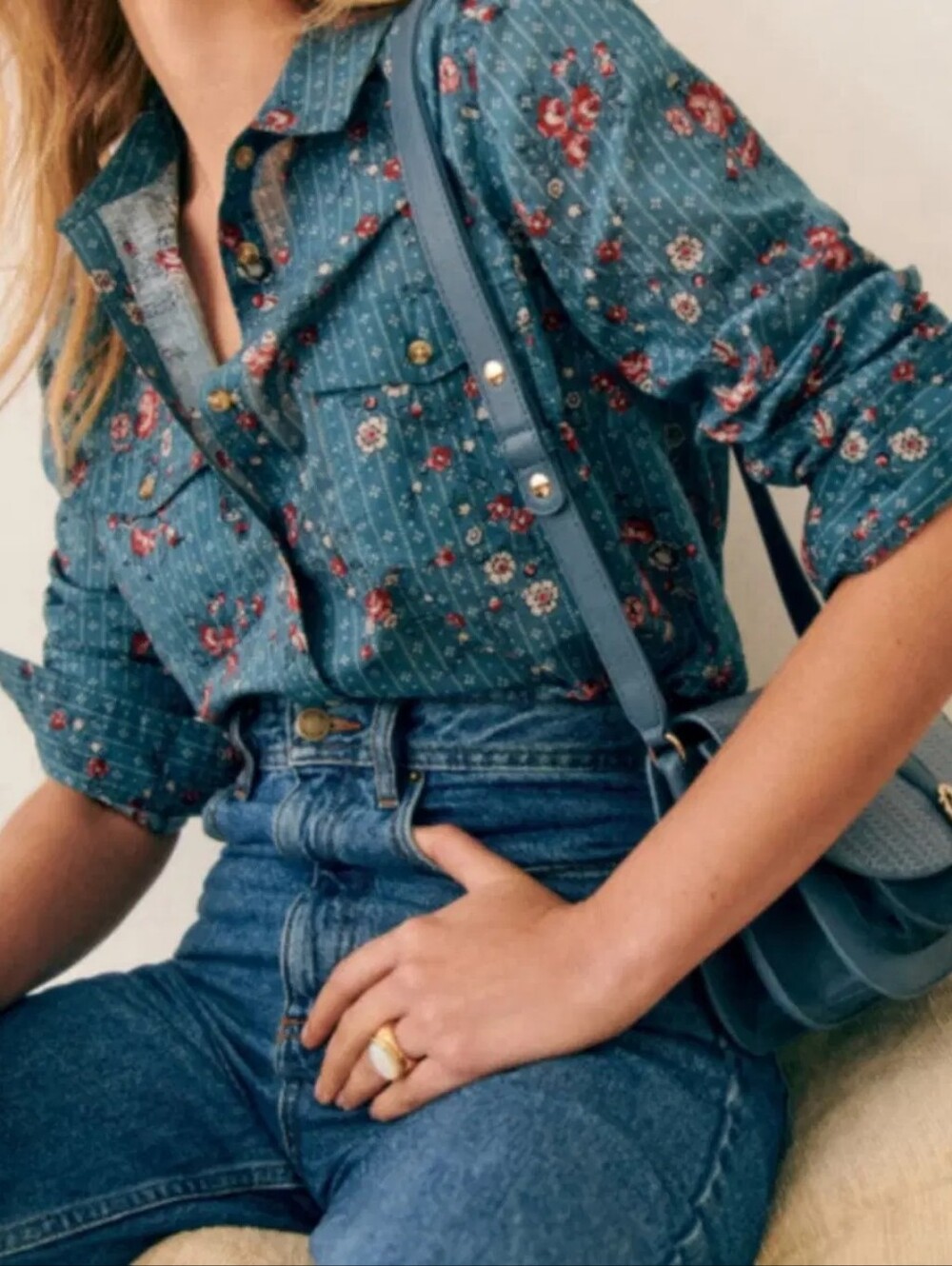 NWT Sezane Rayanna Shirt Floral Print - Size 2